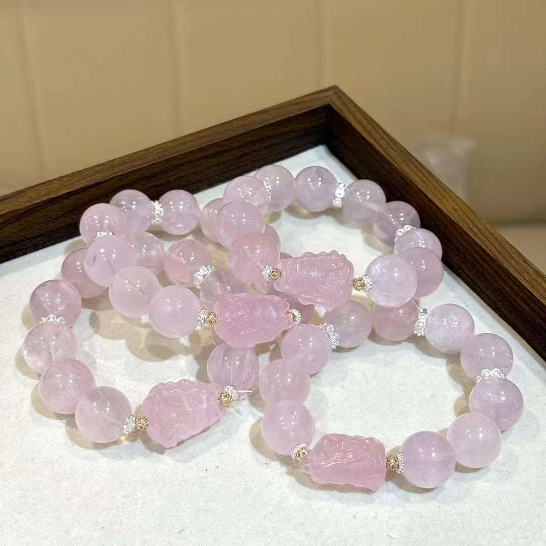 「直播间专属」1102 升级版大卡粉水晶16+狐牌水晶手串多样性发其一