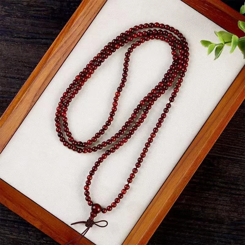 S  0597血檀木金星手串6mm108颗