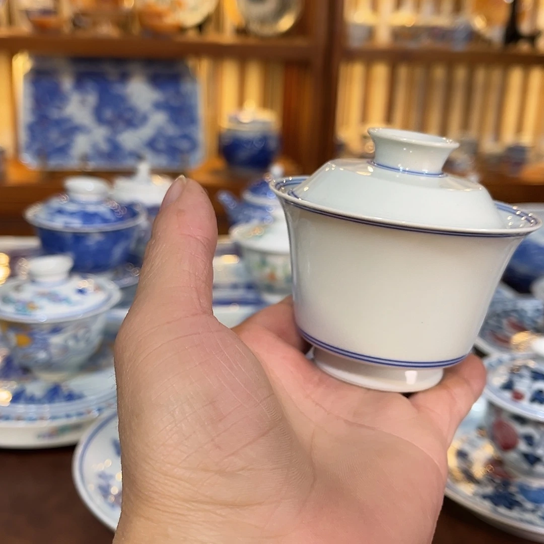 錡镇堂手工手绘盖碗