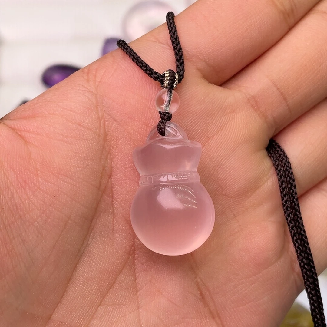 未镶嵌水晶颈饰粉水晶吊坠