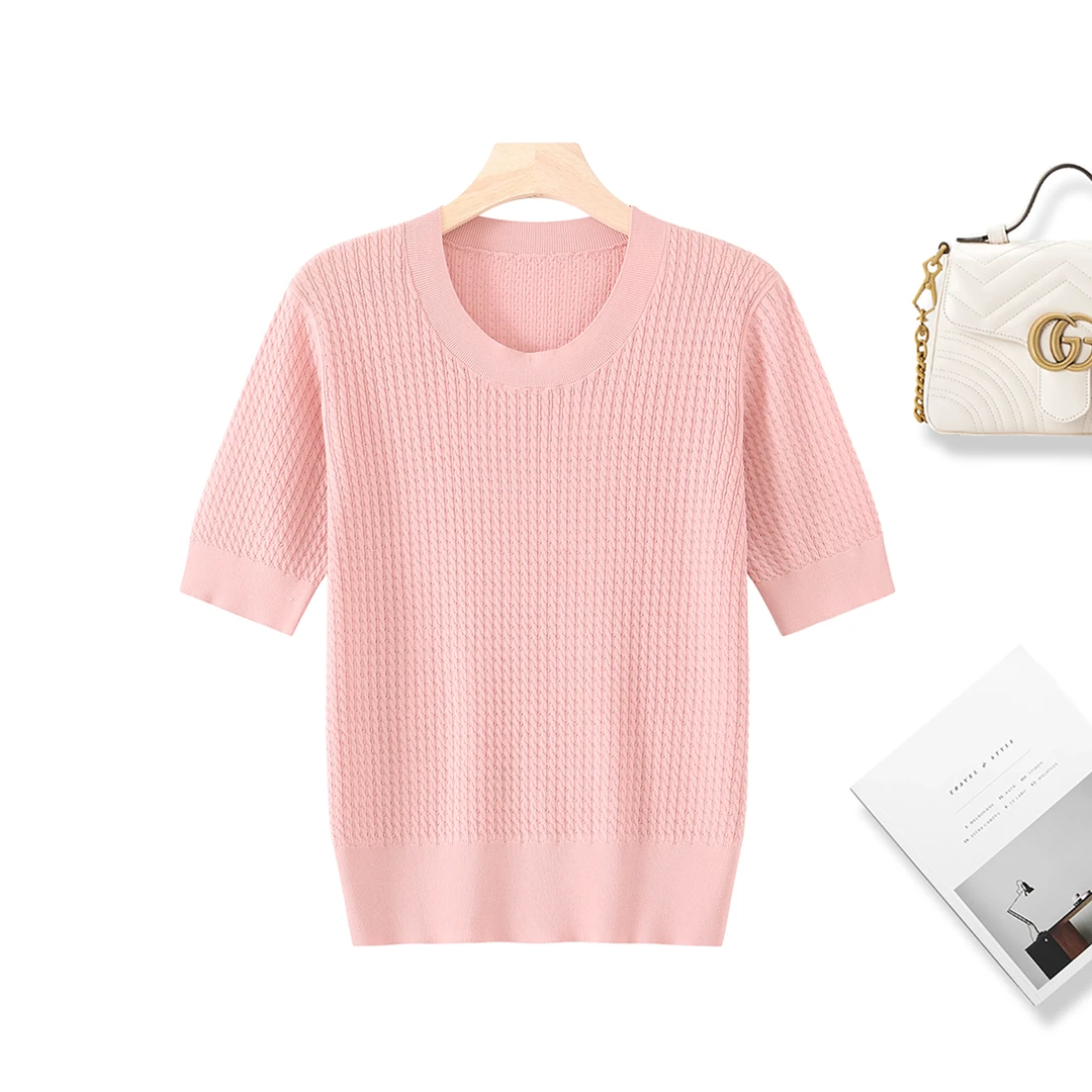 冰凉~清爽·桑蚕丝+天丝2025夏季新款休闲百搭圆领T恤