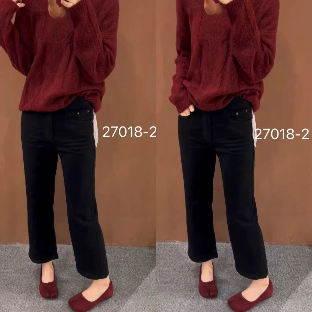 27018-2秋季新款黑色弹力梨形身材显瘦牛仔裤