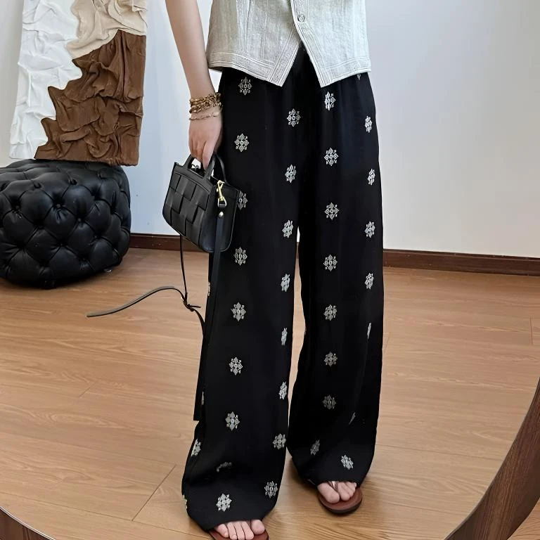 【赠运费险】显瘦阔腿裤可外穿薄款家居休闲裤女士防晒棉绸睡裤夏季