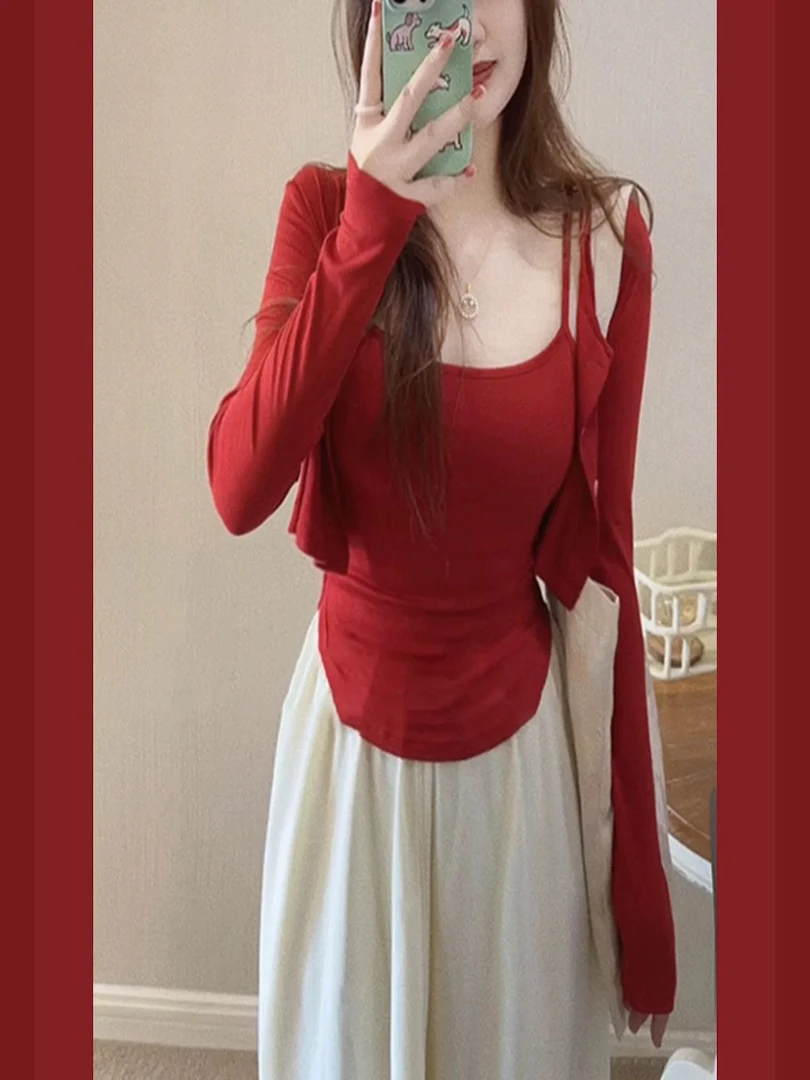 开衫加吊带背心女春季新款时尚百搭显瘦款