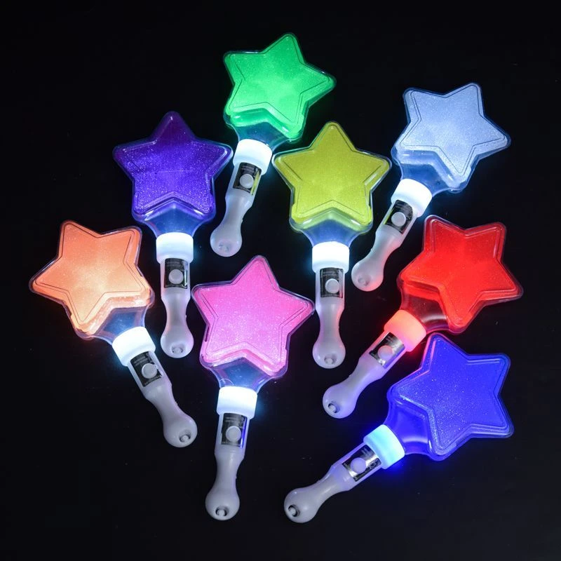 星星荧光棒批发爱心五角星闪光演唱会六一儿童发光玩具道具发光棒
