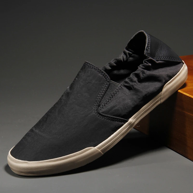 爆款男鞋春季新款韩版潮流休闲潮鞋百搭一蹬帆布布鞋男士经典板鞋