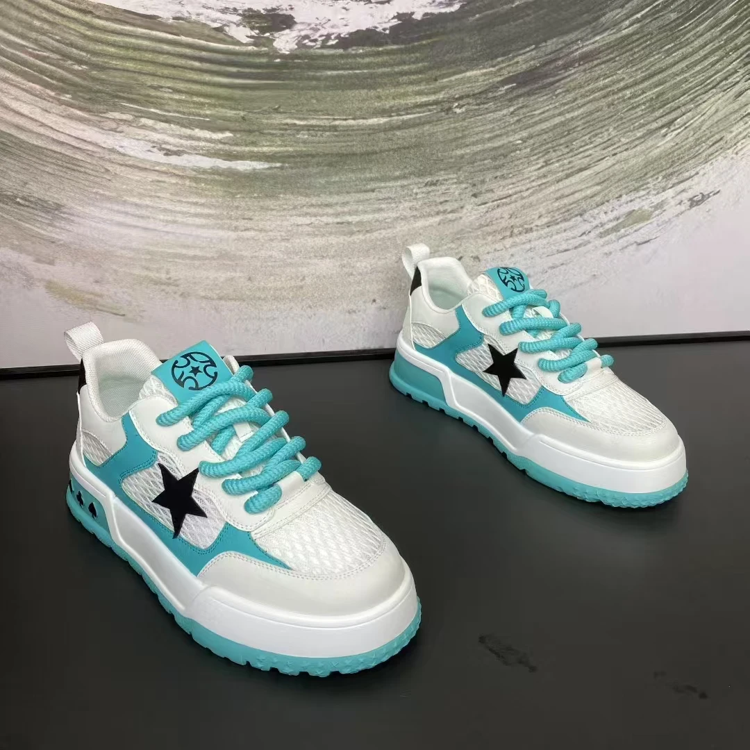 «广州潮品»888-221夏季透气低帮拼色耐磨时尚休闲鞋潮流网面柔软