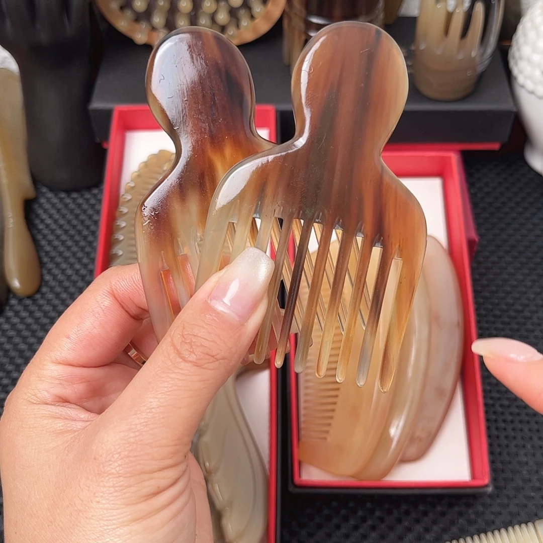 手工制作纯牛角梳子