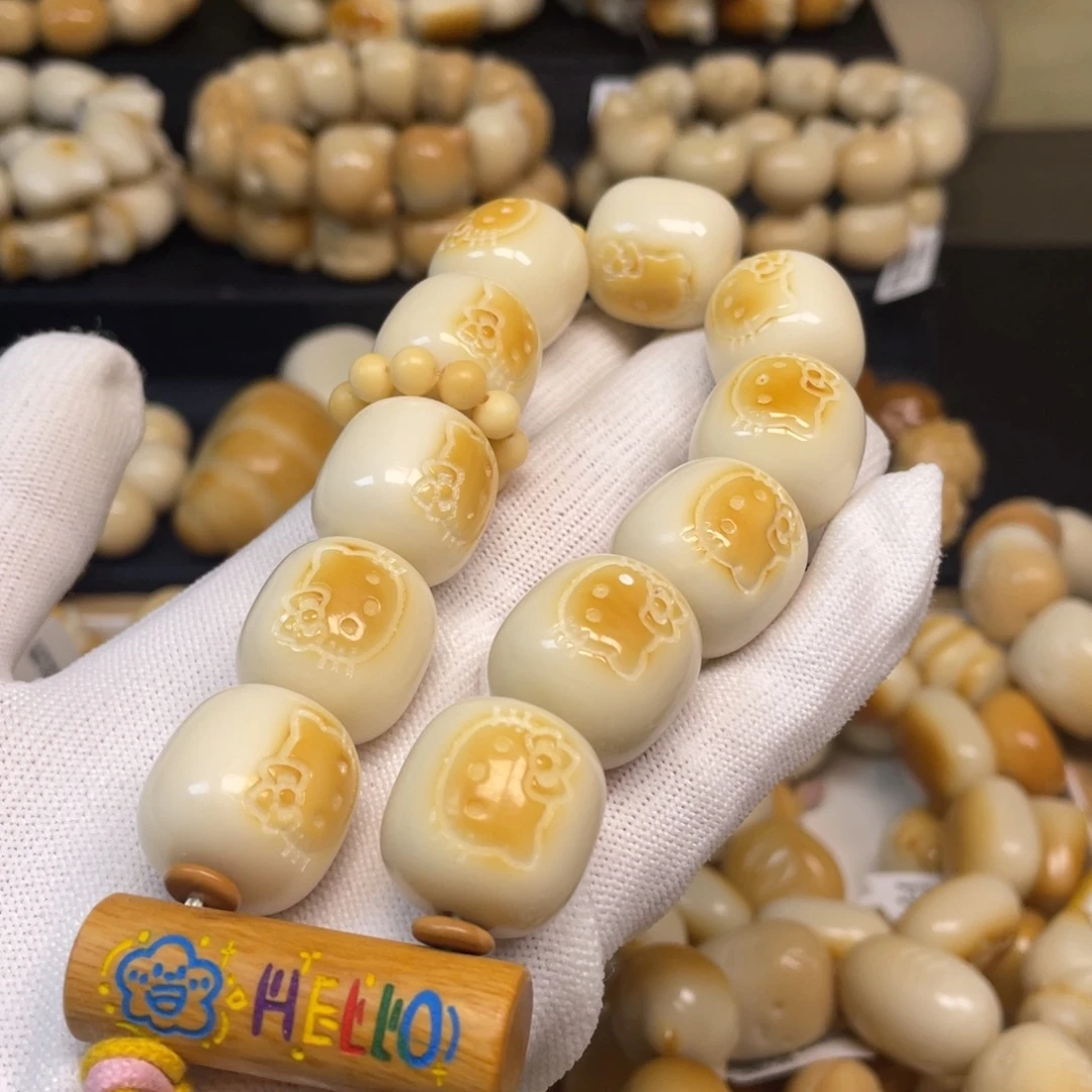 菩提根/象牙果手串108kt桶珠手持