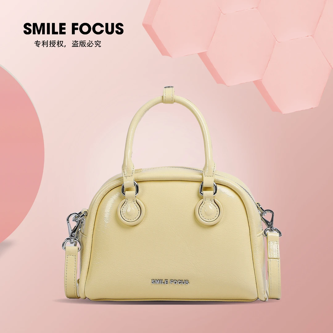 女士贝壳包字母轻奢质感手提包枕头包波士顿肩包气质（3452）