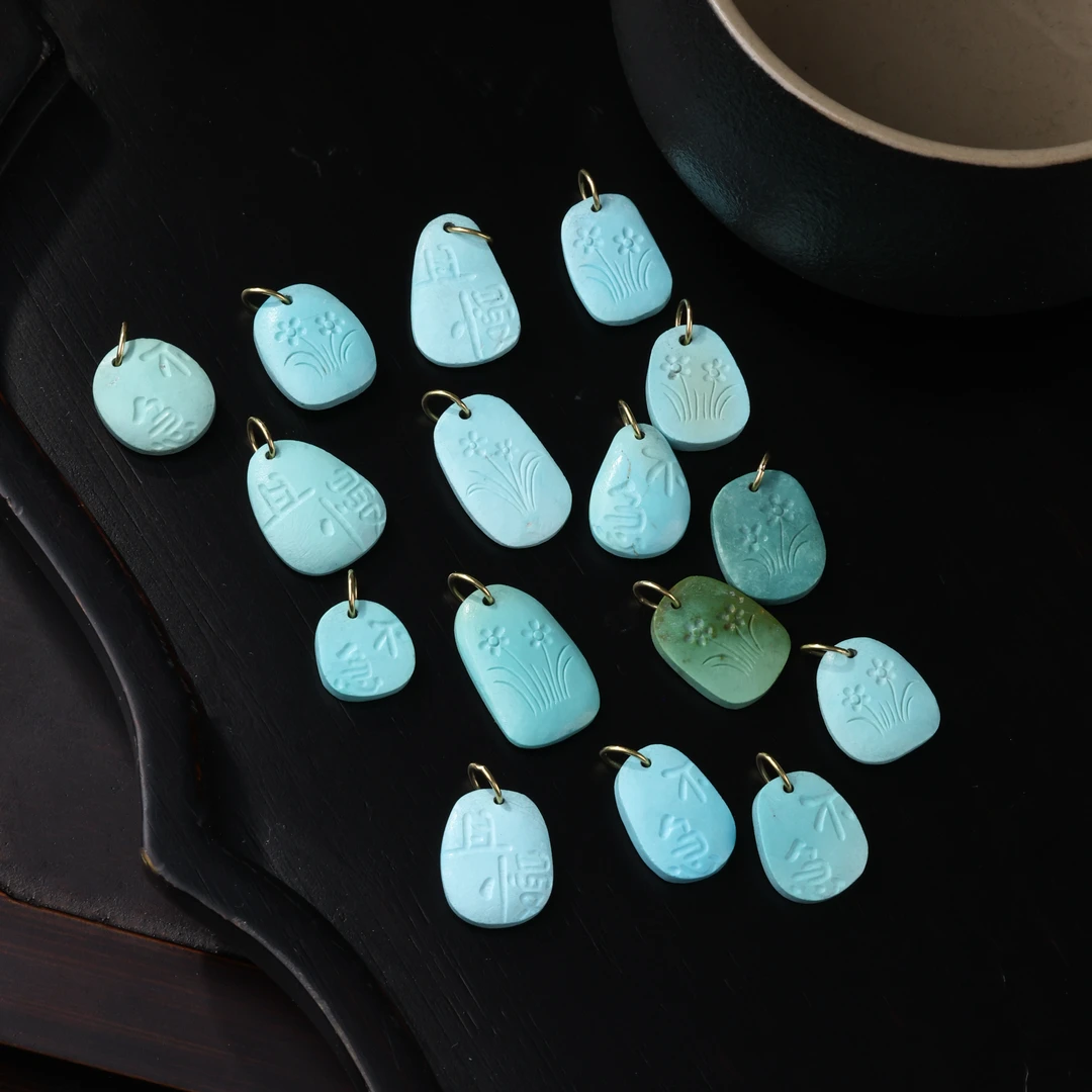 【举石臻选】TA0601-3793-15绿松石吊坠18k(一件/多样性发）Y