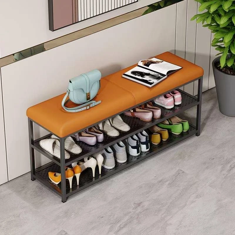 换鞋凳出租房家用门口简约入户穿鞋凳软包坐垫一体玄关进门鞋柜