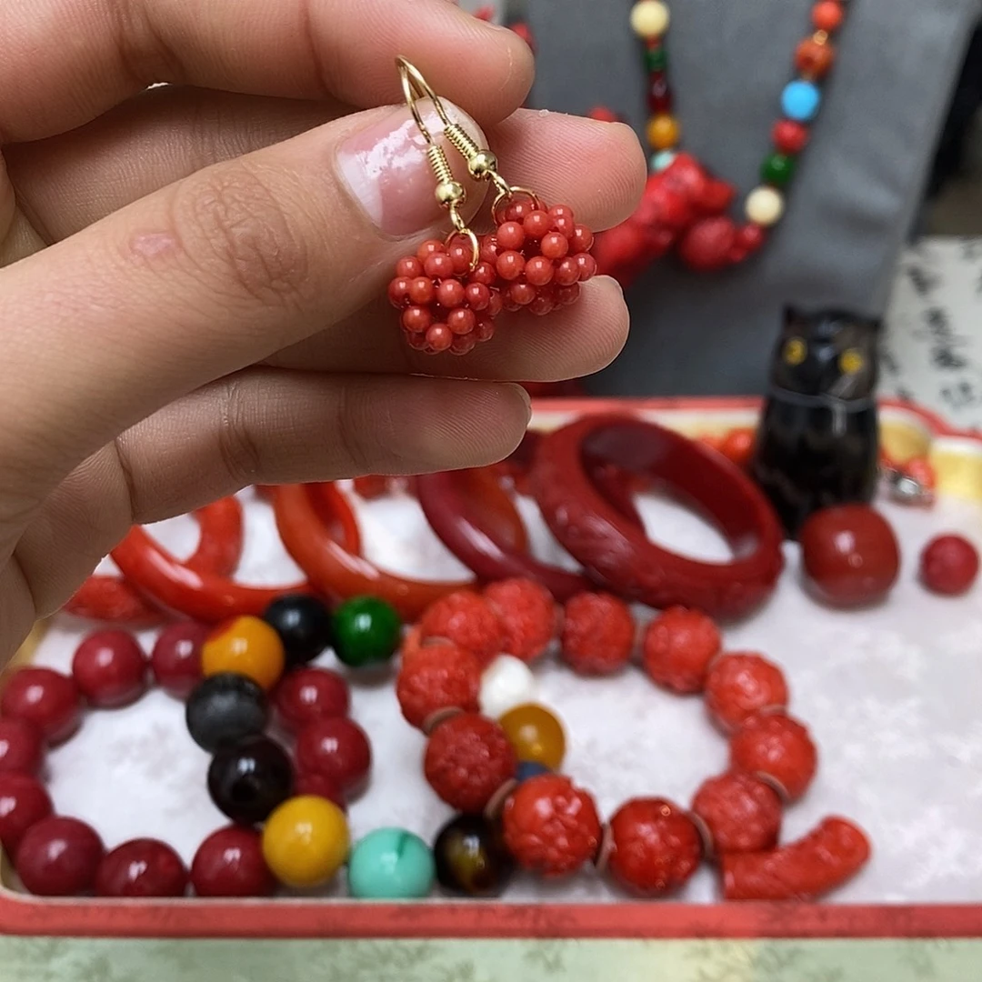 非金属姑娘耳坠球球