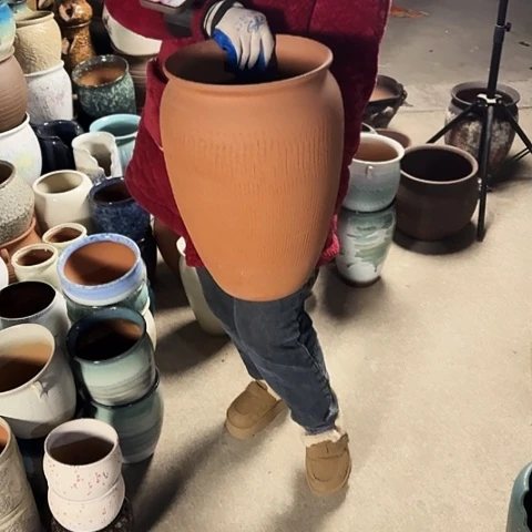 口27高41瑕疵底裂盆子