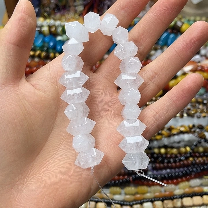 玛瑙/玉髓合金珠宝半成品10×19白水双尖20颗