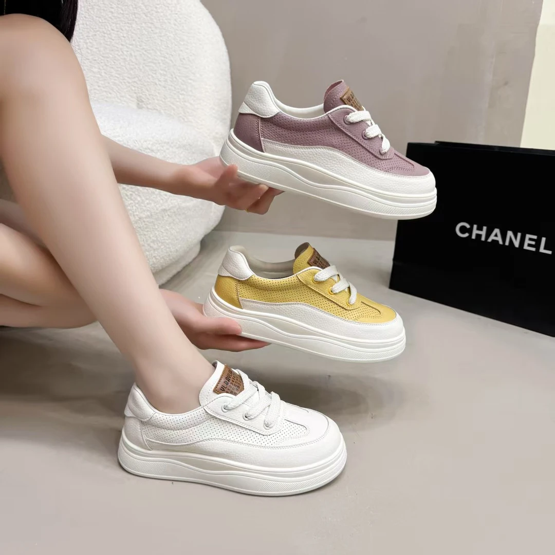 镂空厚底2025新款小白鞋女鞋百搭夏季透气休闲运动板鞋超轻女鞋