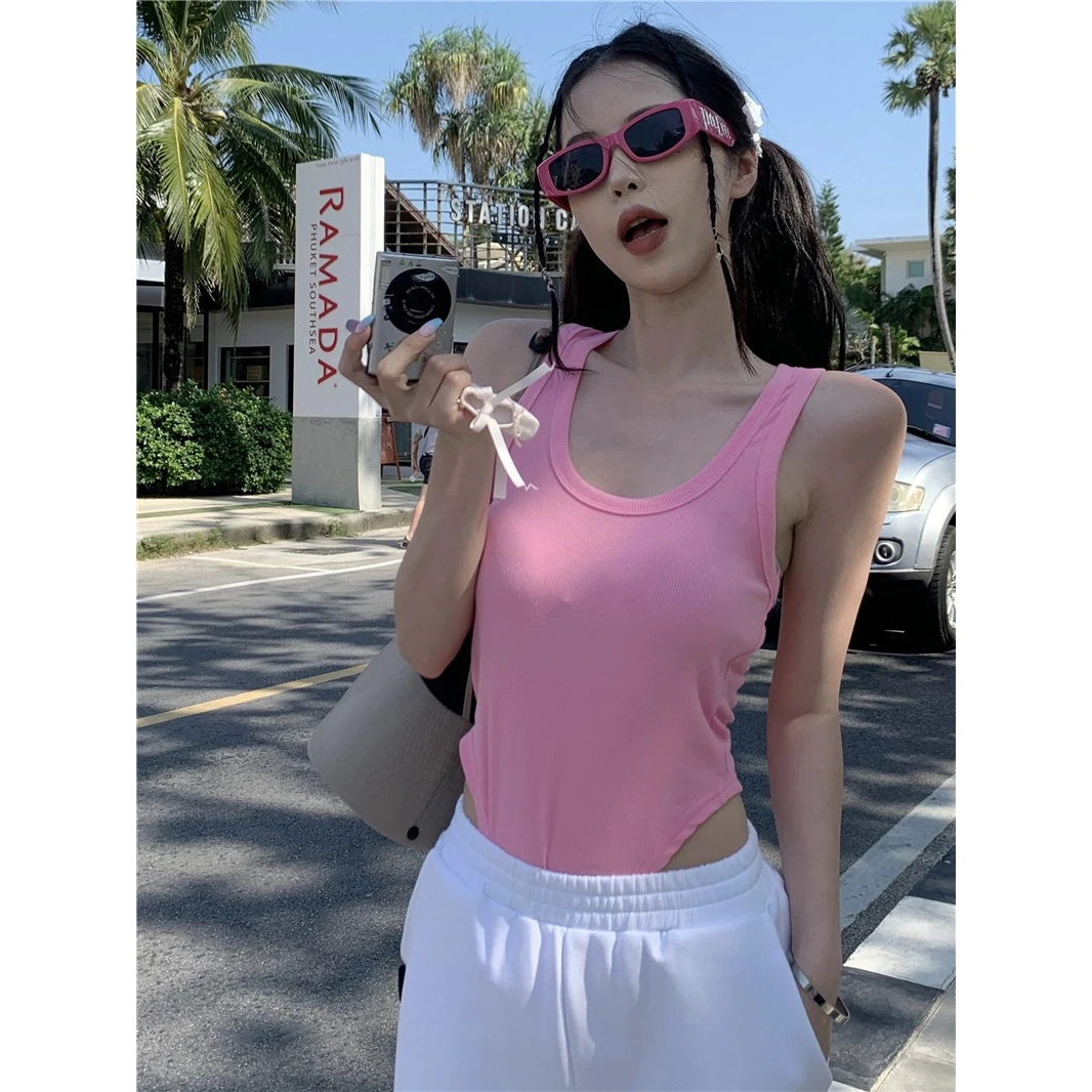 头头➕ 两色甜辣妹低领露腰吊带背心（注意，不是定位衣）#10306