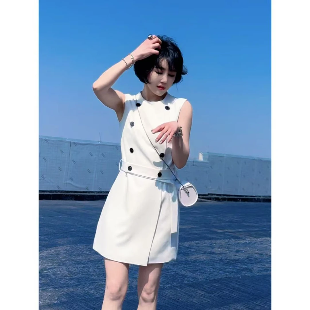 新款春夏定制连衣裙无袖连衣裙0228-1