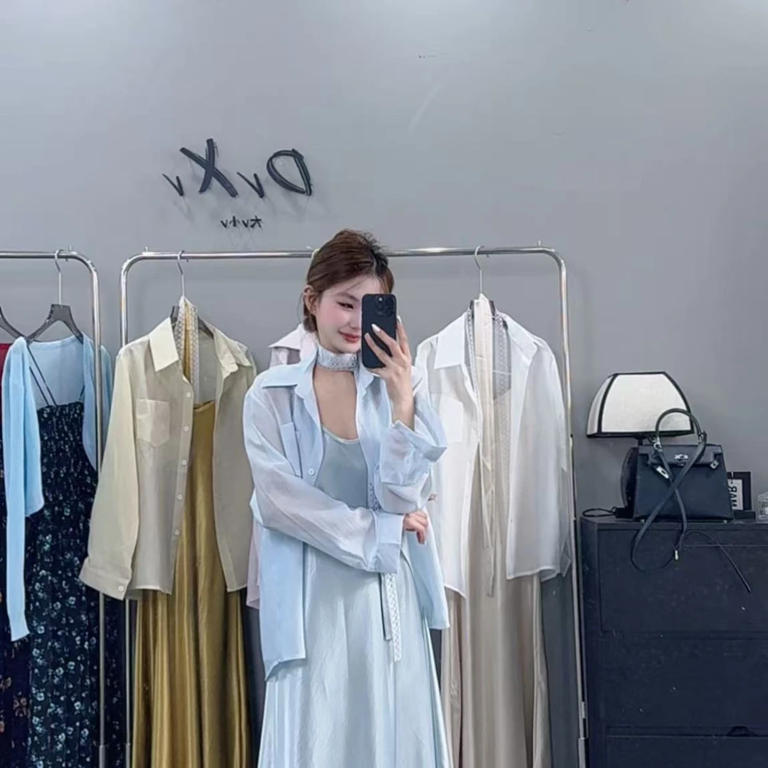 2025新款气质防晒衬衫优雅简约穿搭