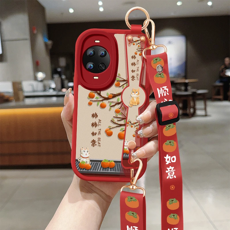 华为nova14手机壳nova14pro腕带挂绳ultra防摔保护套适用柿柿如意