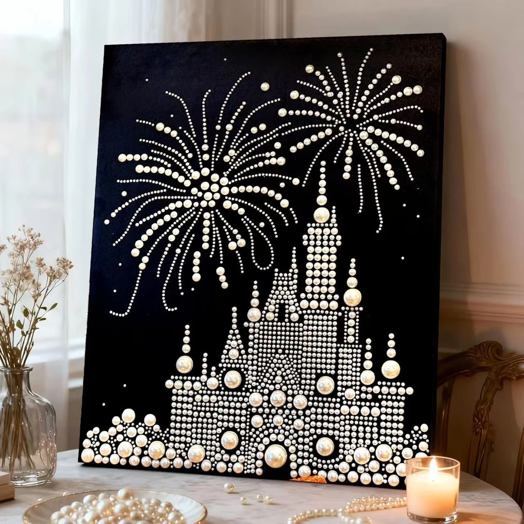 【版权正品】新年婚装饰珍珠礼DIY油画解压城堡财神结婚礼物钻石画