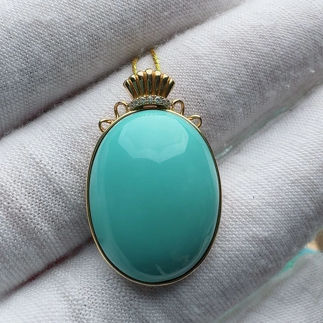 绿松石18K金镶嵌颈饰