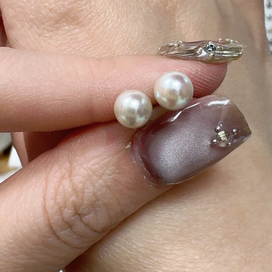 海水珍珠耳饰银S925镶嵌5.6