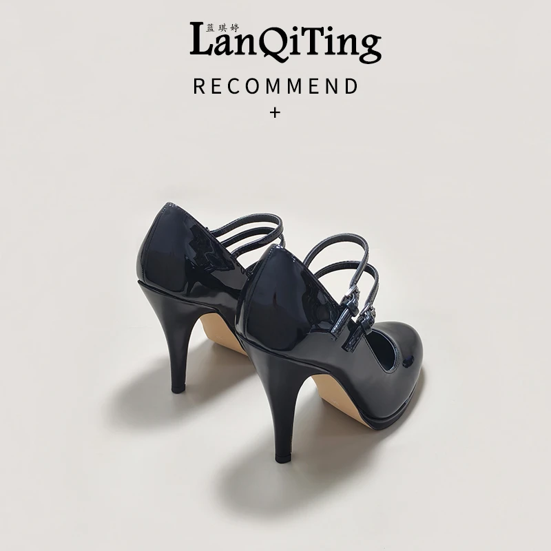 野孩子同款高跟鞋细跟学院风小皮鞋学生玛丽珍鞋法式漆皮圆头单鞋