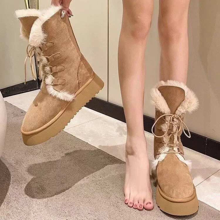 【新疆包邮】25年冬季新款毛毛加厚雪地棉厚底加绒保暖棉鞋 222