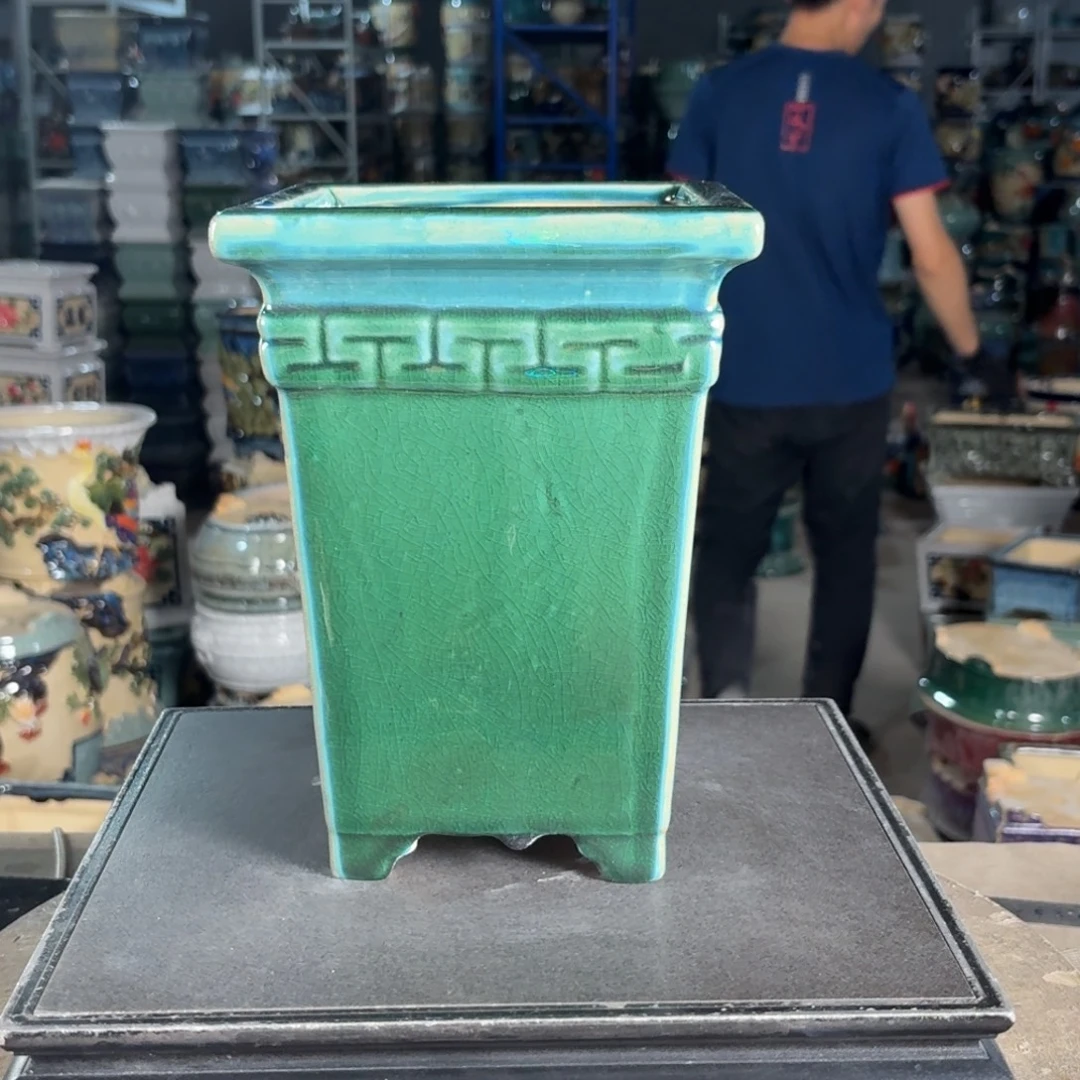 一风堂石湾花盆 内13*21瑕疵釉裂638
