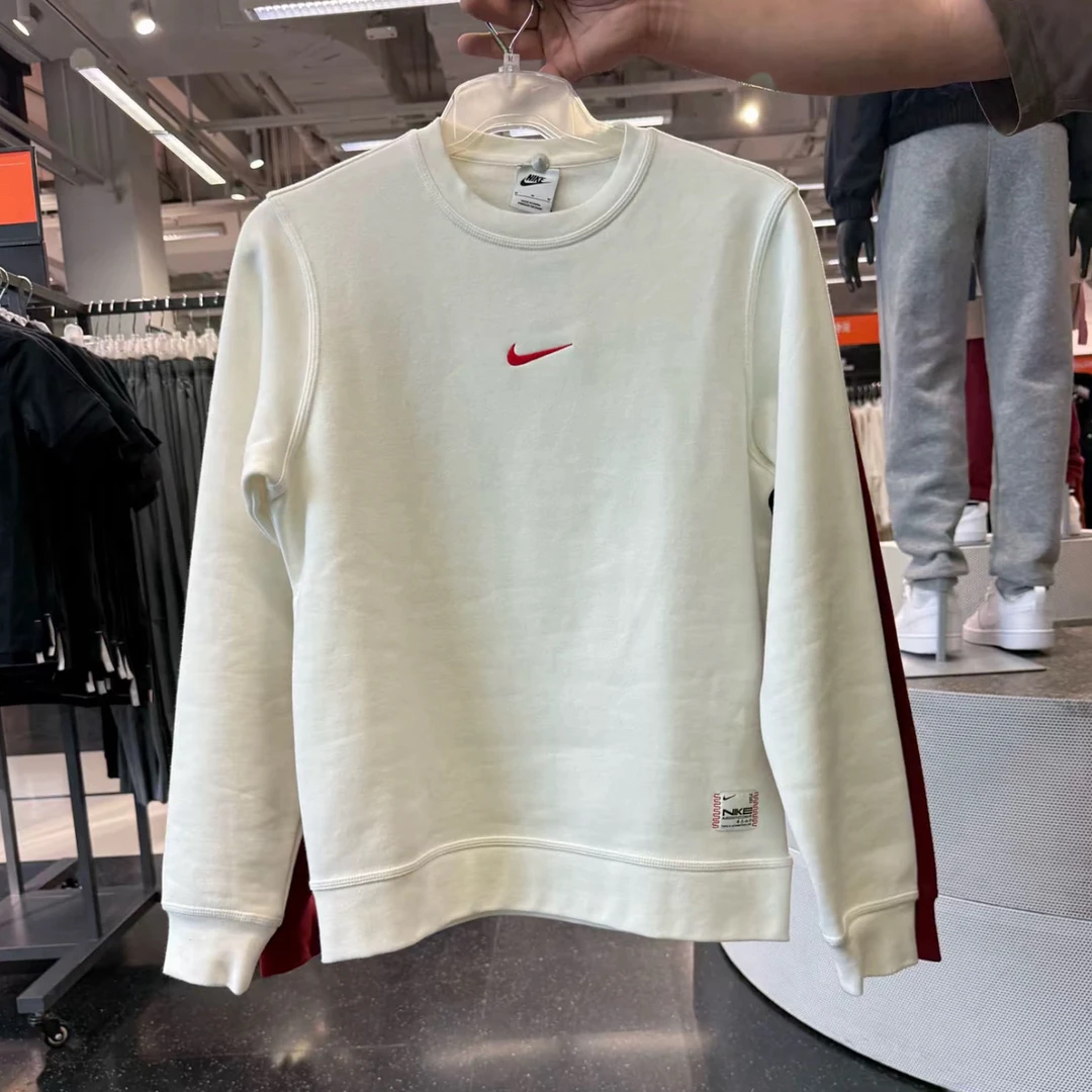 耐克刺绣logo新款加绒保暖圆领休闲运动套头卫衣IB5567