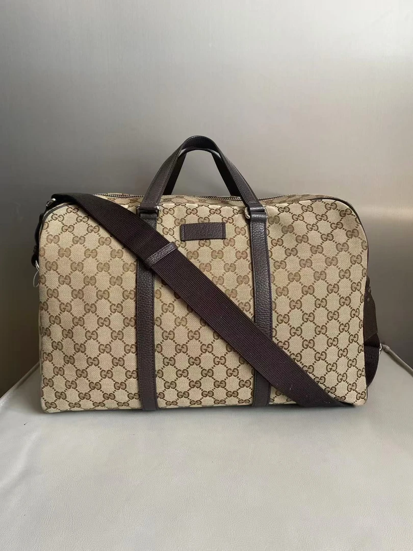 99新 GUCCI/古驰 古驰经典老花拼皮旅行袋健身包zp208