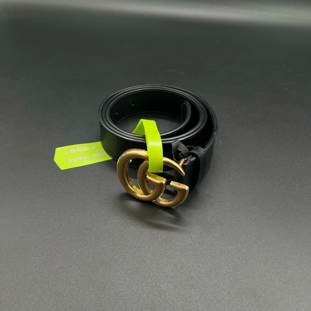 95新 GUCCI/古驰 （jp）217金头GG腰带 90cm