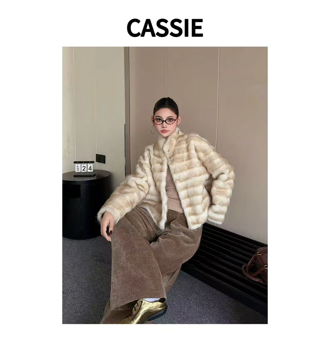 CASSIE2025冬 （许我耀眼）许妍穿搭 环保皮草外套女新款皮毛一体