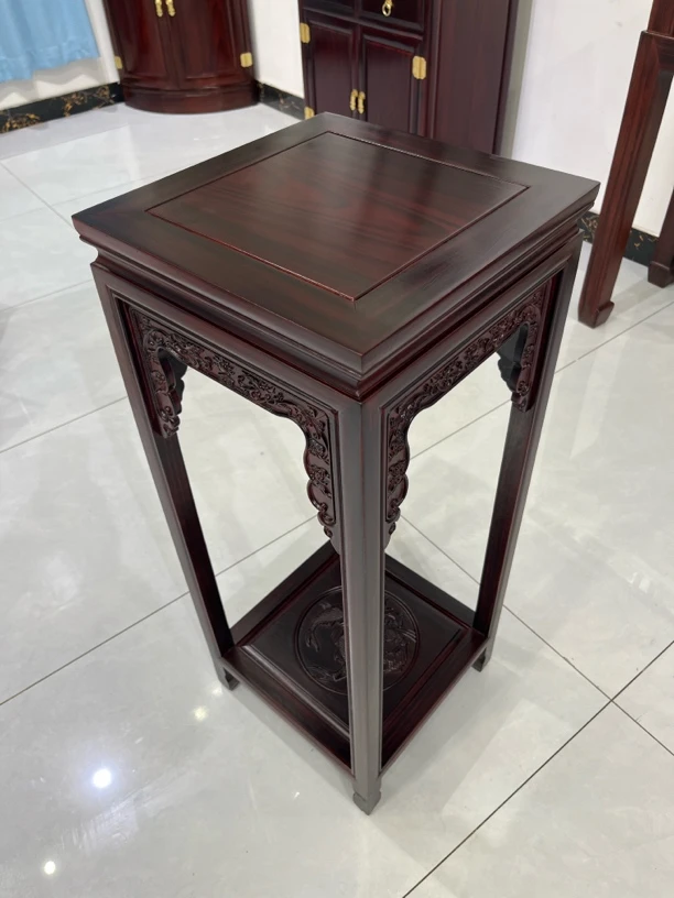 木花架中式客厅落地置物架适合摆放花盆盆景