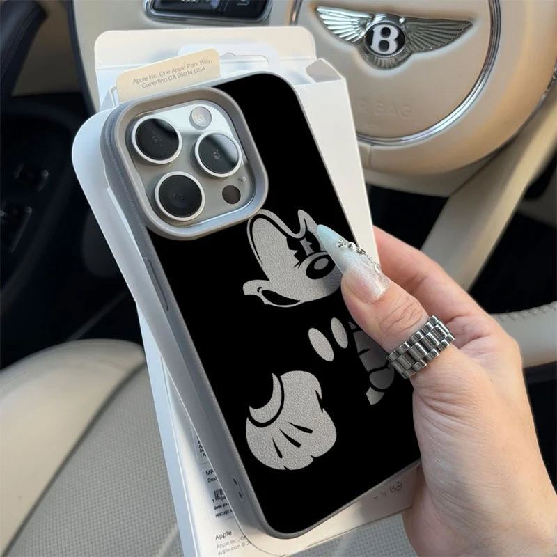 生气米奇适用苹果16p/15手机壳iPhone14promax13荔枝纹12软11防摔