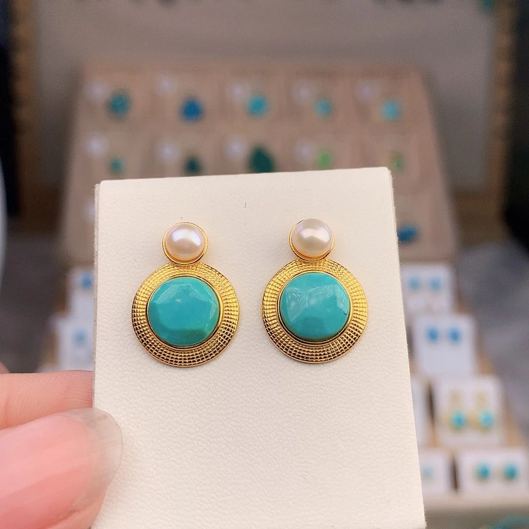 绿松石银S925镶嵌颈饰