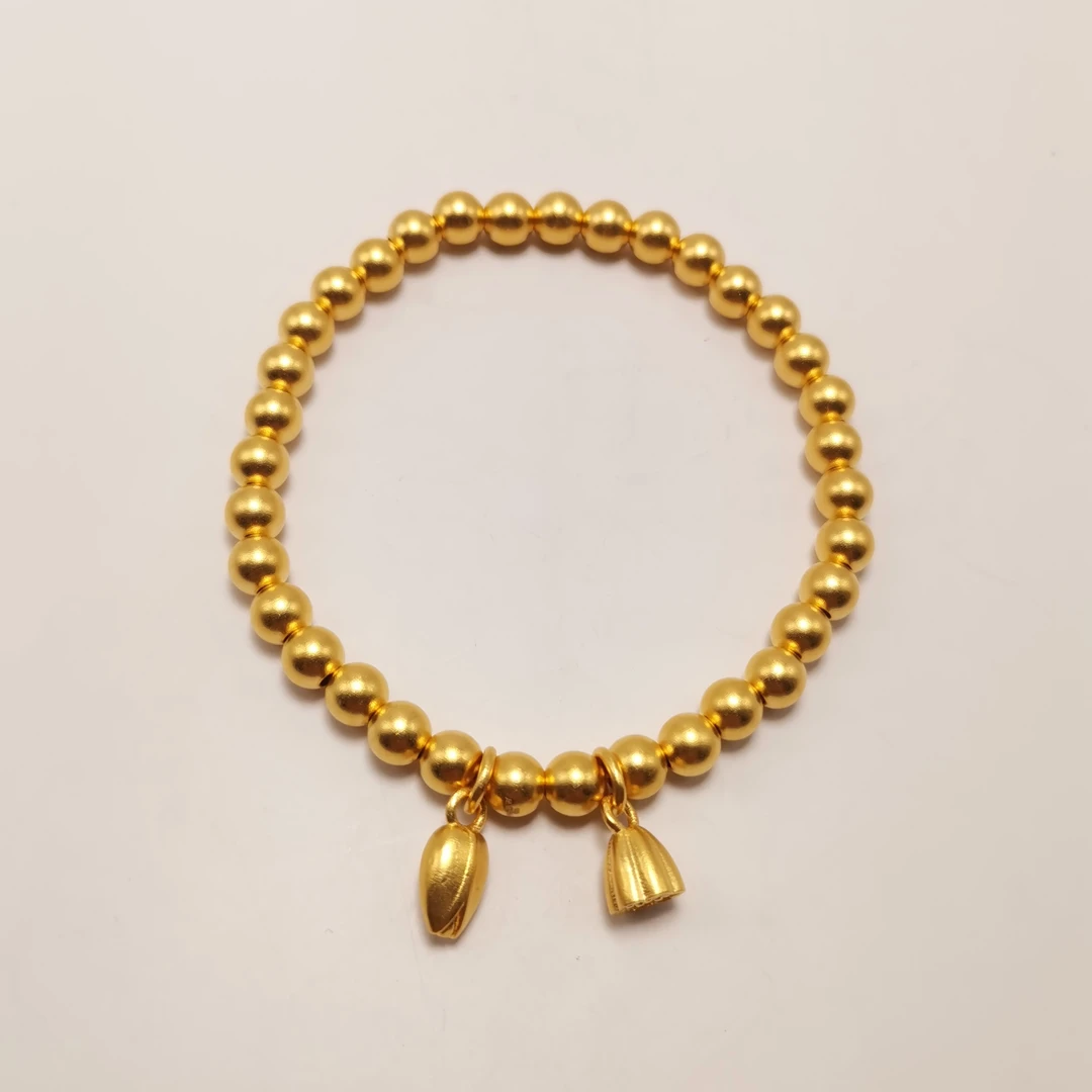 老鼎黄金 足金999【合合莲心两世欢】手串 古法传承气质宫廷黄金