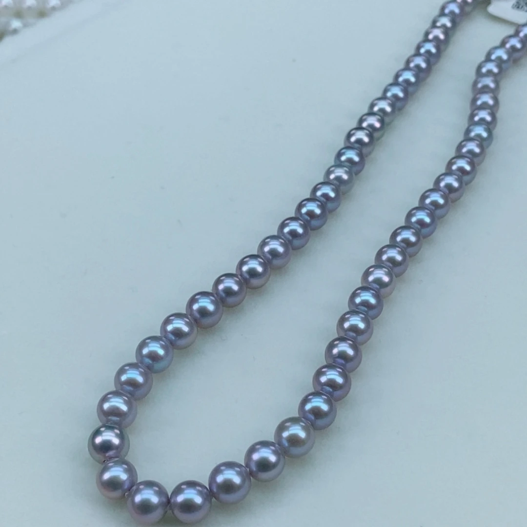 银S925镶嵌淡水珍珠6正圆几乎无暇毕业真多麻