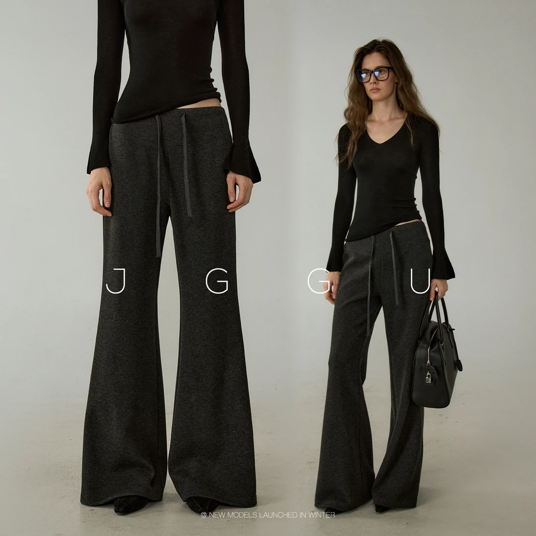 晶咕黑标JGGU【酒杯腿】高腰柔感弹力显瘦喇叭裤JGGU1A3XK003A