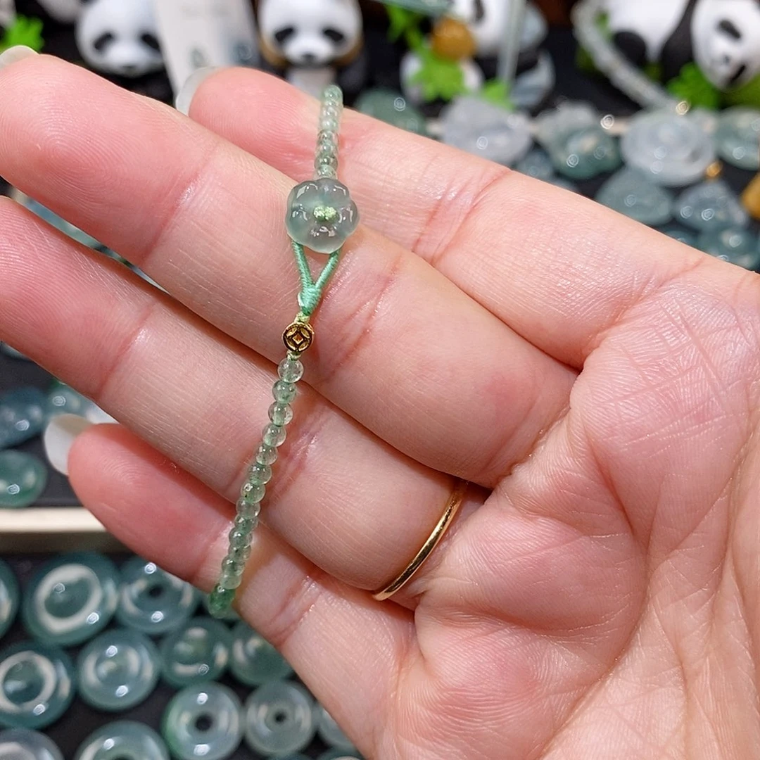 翡翠未镶嵌颈饰小花手绳15