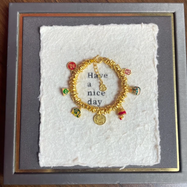 足金卡五盘缠手串15.39