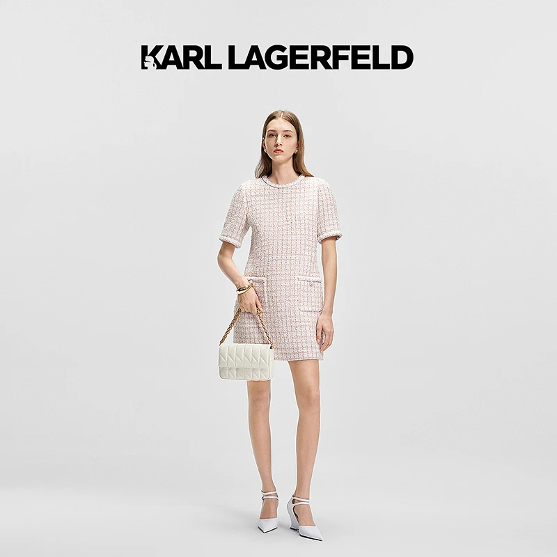KARL LAGERFELD卡尔拉格斐25春款花呢连衣裙老佛爷M21E1310
