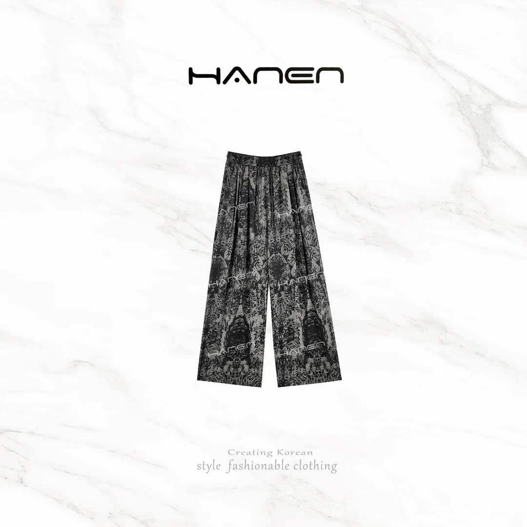 【QIANA】壁画裤 印花垂感时尚休闲裤 Qian190