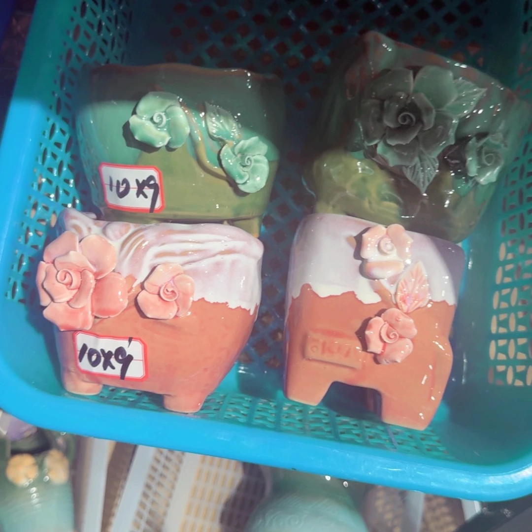 紫砂花盆粗陶了醋