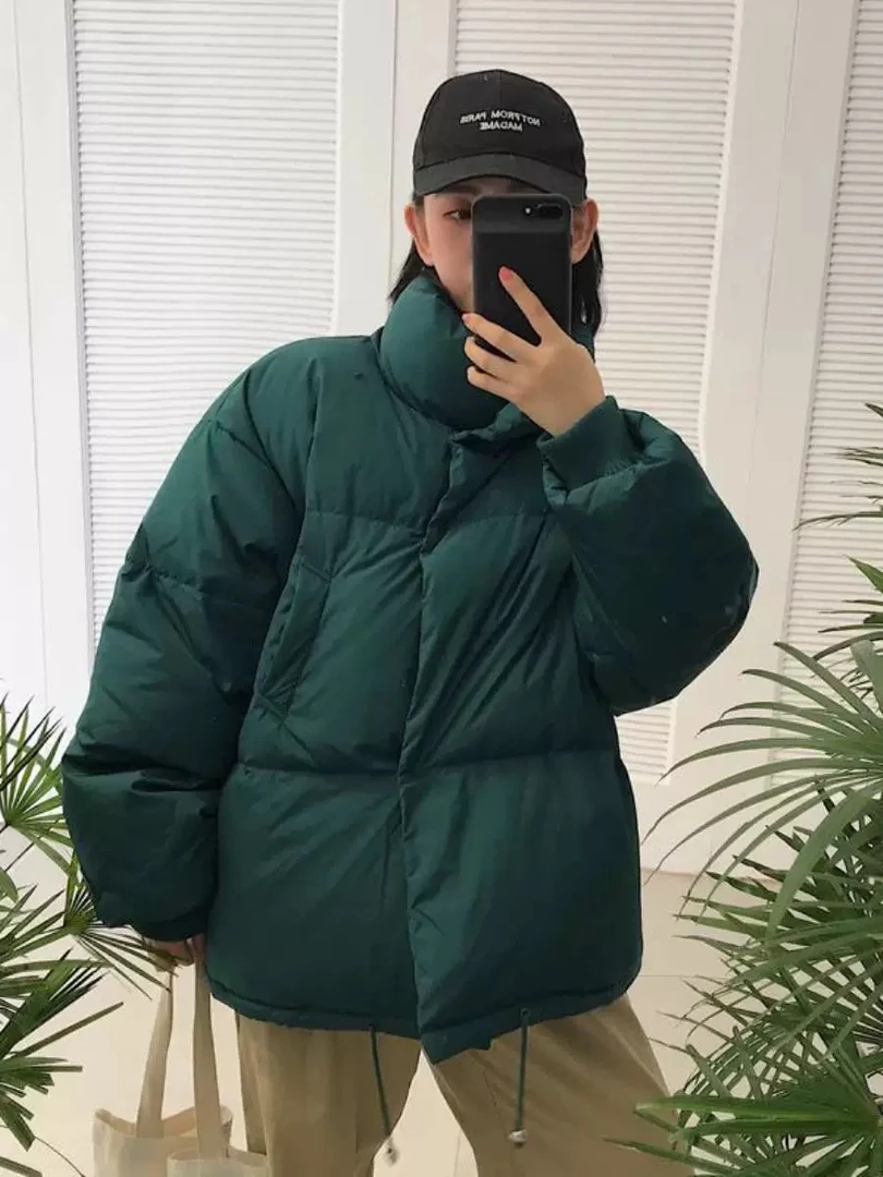 常规款半开领长袖拉链立领ins保暖韩版宽松