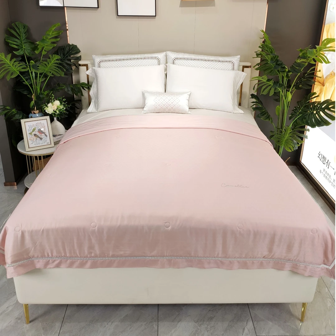 泰象牌金蚕天丝提花夏凉被 轻奢镂空纯色夏被柔软丝滑