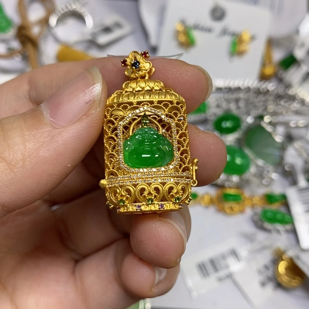 【闪购商品】颈饰18K金镶嵌翡翠x****1吊坠