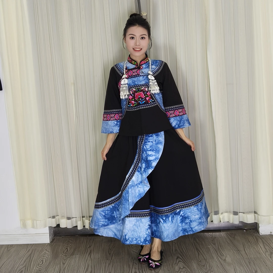 2025年新款壮族布依族刺绣裙子套装中国风民族风绣花