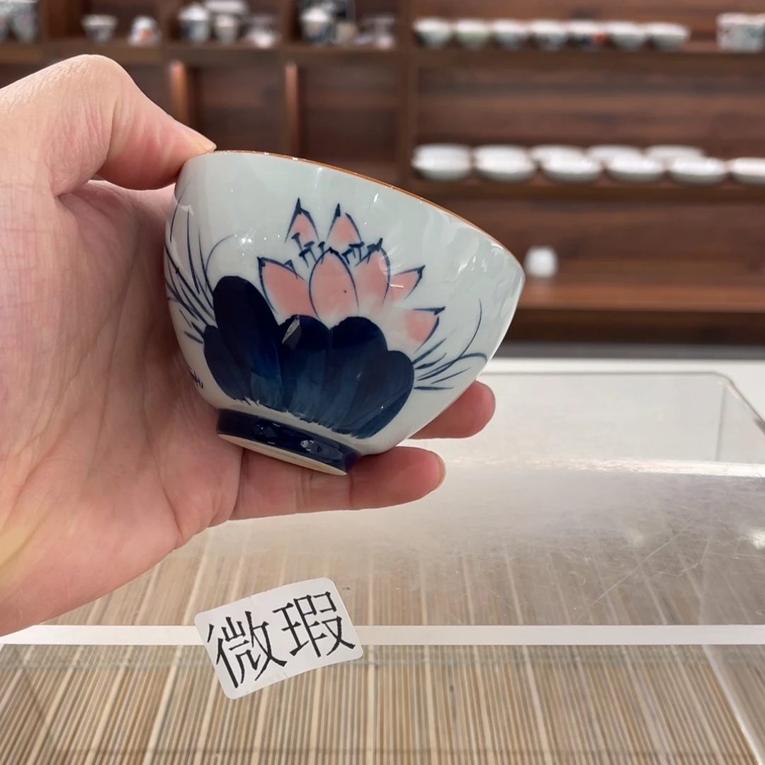 釉下手绘茶具微瑕